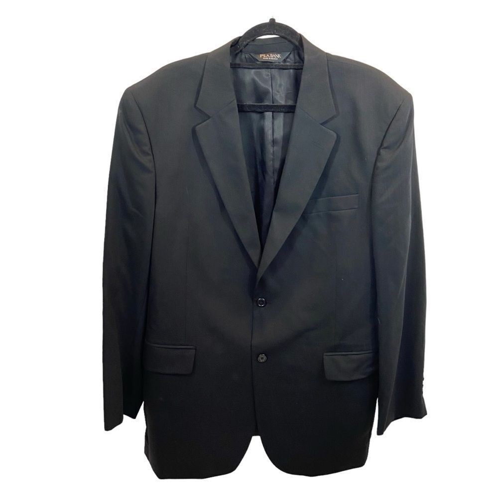 Men’s Jos. A. Bank Mens Black 100% Wool Blazer Size 44L